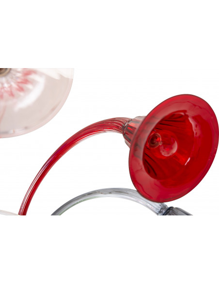 Dettaglio Rosso - Fantasia - Plafoniera in vetro veneziano multicolor