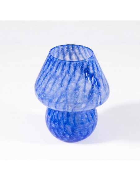 Lampada a fungo blu modello epigeo vintage in vetro di murano - vista dall'alto