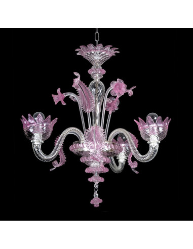 Murano glass chandelier with gold decorations