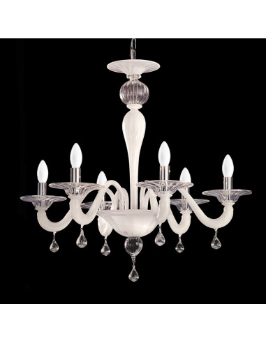 Murano glass chandelier - Gaulo White