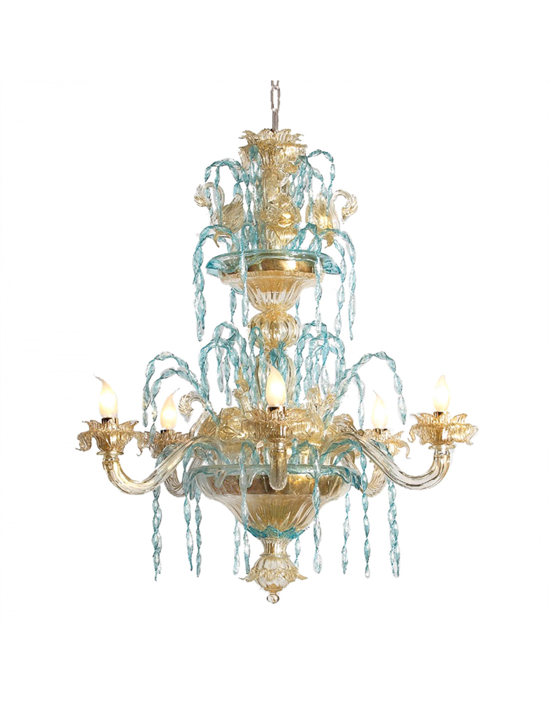 Murano Glass Chandelier SWAN - Welcome in LINEA MURANO ART