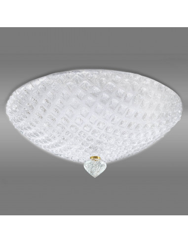 Perla- Ceiling lamp in Murano grit crystal - Grey background