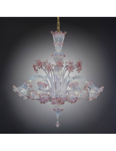 pink murano opal chandelier