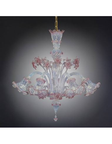 lampadario opalino murano rosa