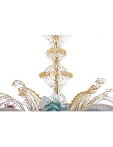 Dettaglio sfera lampadario murano con oro 24k