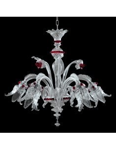 lampadario murano con rubino