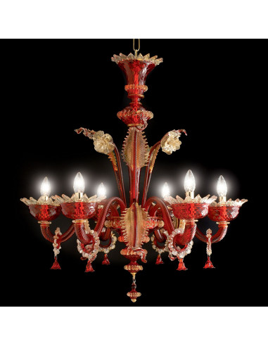 Lampadario classico in vetro di Murano modello Imperiale colorato