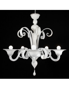 Giorgione colored Murano glass chandelier - white