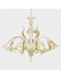 Lampadario classico in vetro di murano modello Tiziano