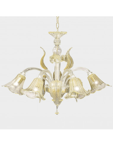 Lampadario classico in vetro di murano modello Tiziano