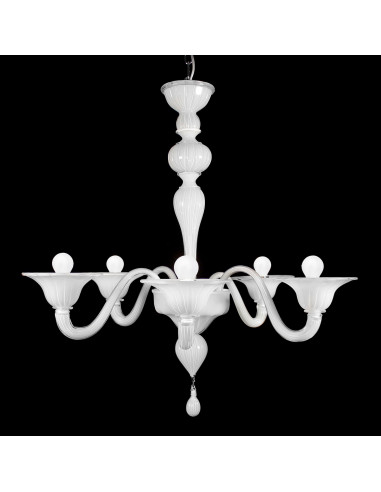 Merulo - modern white Murano glass chandelier