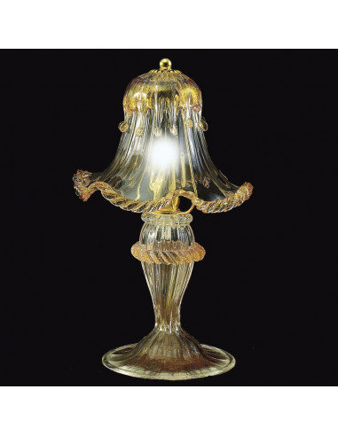 Lampe en verre de Murano cristal doré modèle Ninfa