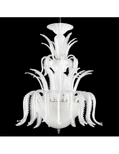 Murano chandelier Ca 'rezzonico leaves - black background