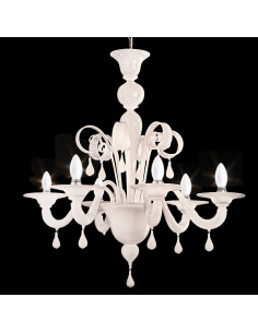 Candor Blanche Lampadario murano bianco moderno con gocce
