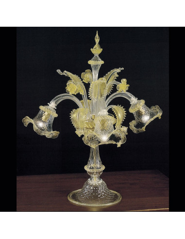 lampada da tavolo in vetro di murano modello Ca'Venier flambeau
