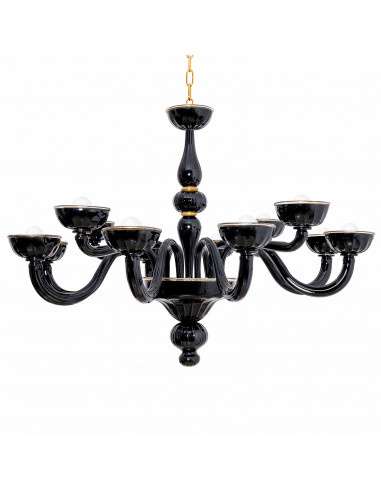 Accademia Nero - Two Tier Murano Chandelier