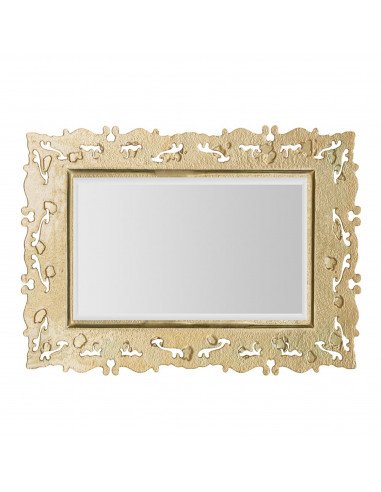 Specchio veneziano con cornice in vetro di murano oro modello gold mirror