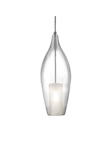 Vitrum design suspension in transparent satin Murano glass Vitrum design suspension in transparent satin Murano glass