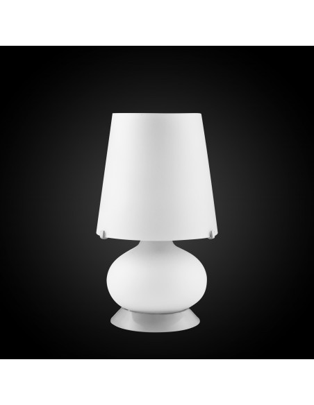 Albus lampada da tavolo di design moderno in vetro di murano piccola bianco su sfondo nero