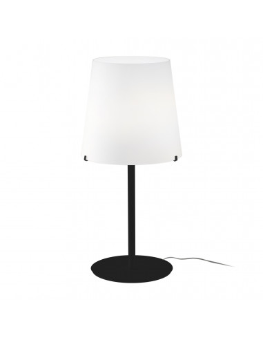 Lampada da tavolo in Vetro di Murano di design modello Albus mini con struttura nera