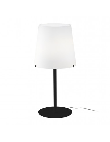 Albus mini lampada da tavolo di design moderno in metallo evetro di murano piccola nero