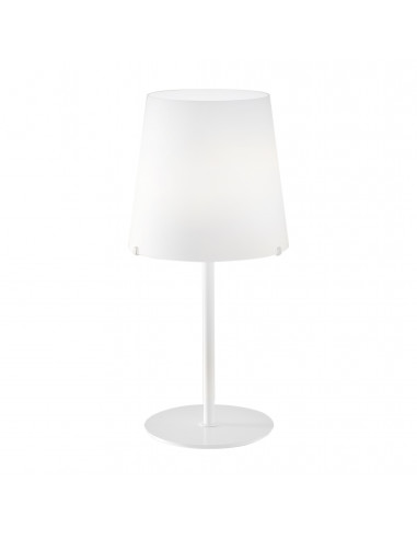 Albus mini modern design table lamp in metal and small white Murano glass Albus mini modern design table lamp in metal and small white Murano glass