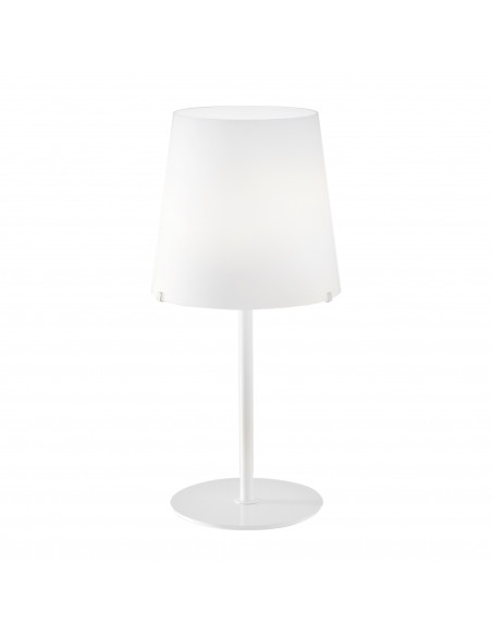 Albus mini modern design table lamp in metal and small white Murano glass Albus mini modern design table lamp in metal and small white Murano glass