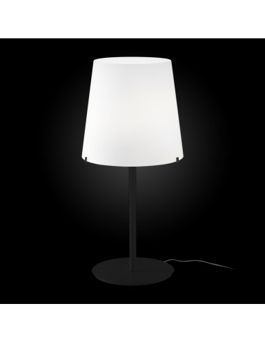 Albus mini modern design table lamp in metal and small black Murano glass Albus mini modern design table lamp in metal and small black Murano glass