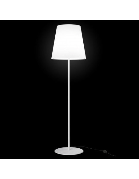 Lampada da pavimento in Vetro di Murano di design modello Albus mini con struttura bianca Lampada da pavimento in Vetro di Murano di design modello Albus mini con struttura bianca