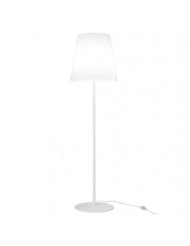 Lampada da pavimento in Vetro di Murano di design modello Albus mini con struttura bianca