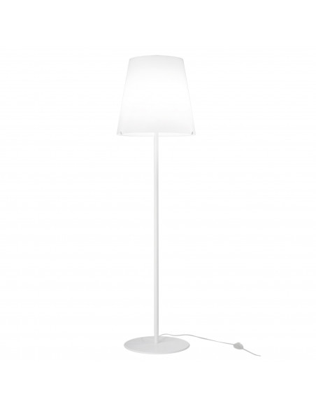 Lampada da pavimento in Vetro di Murano di design modello Albus mini con struttura bianca Lampada da pavimento in Vetro di Murano di design modello Albus mini con struttura bianca