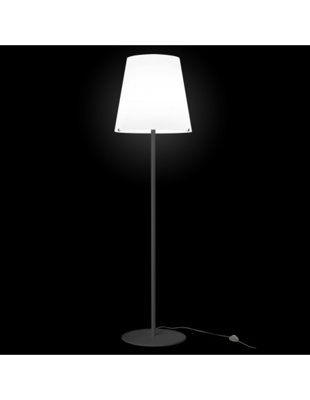 Lampada da pavimento in Vetro di Murano di design modello Albus mini con struttura nera Lampada da pavimento in Vetro di Murano di design modello Albus mini con struttura nera