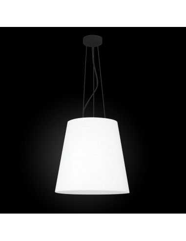 Albus sospensione design in vetro murano bianco satinato cavi neri