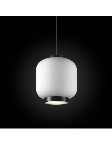 Lac - Pendant lamp - Beveled cubes on a black background
