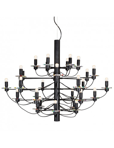 Àlbore - Design steel chandelier with coulored Murrine Murano