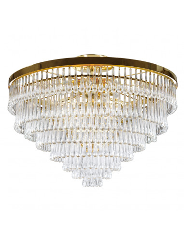 Luxury chandelier in Murano crystal clubs and gold