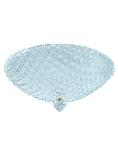 Colored ceiling lamp in Murano glass, pearl model, light blue color