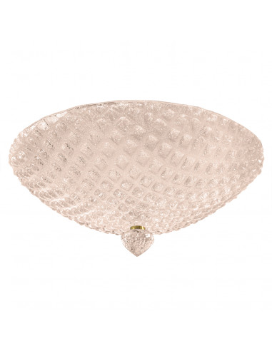 Colored ceiling lamp in Murano glass, pearl model, pink color