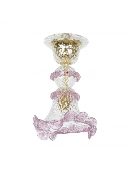 Punto luce in vetro di Murano modello ca venier spot cristallo rosa Punto luce in vetro di Murano modello ca venier spot cristallo rosa