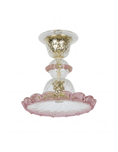 Punto luce in vetro di Murano modello gran canal lux spot cristallo rosa