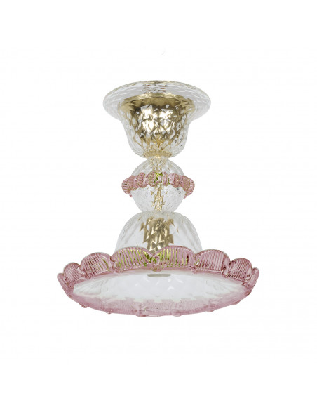 Punto luce in vetro di Murano modello gran canal lux spot cristallo rosa Punto luce in vetro di Murano modello gran canal lux spot cristallo rosa