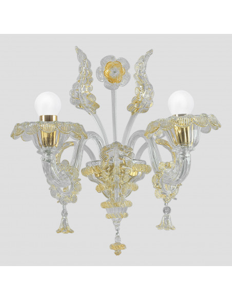Gran Canal Lux - Applique classica in vetro di Murano arricchita con pendagli