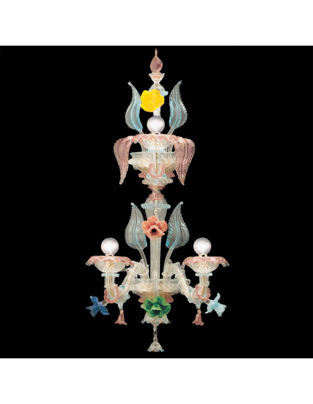 Ca' Rezzonico - Applique rezzonica in vetro di Murano colorato, oro 24k - lusso Veneziano Ca' Rezzonico - Applique rezzonica in vetro di Murano colorato, oro 24k - lusso Veneziano