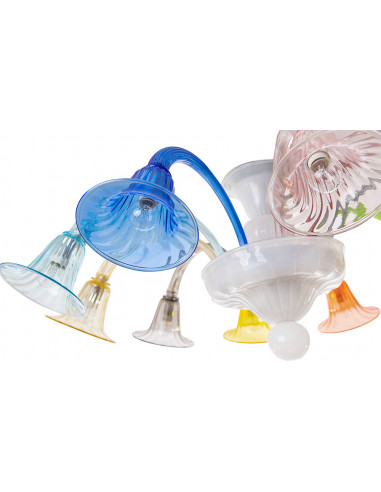 Plafoniera in vetro veneziano multicolor - Fantasia