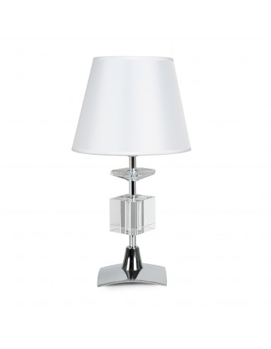 Table lamp in steel and glass of Murano Modern Design White Light