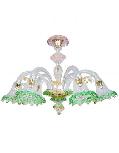 24K green and gold murano glass ceiling light