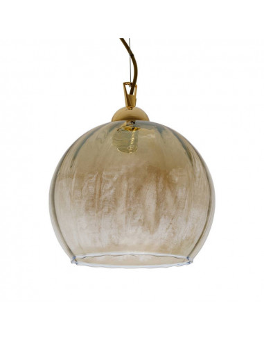 Suspension bulle moderne en verre de Murano fumé, modèle lora