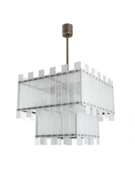 Lampadario di design in vetro di murano lusso moderno - struttura in rame brunito