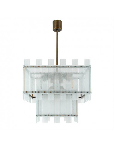 Lampadario di design in vetro di murano lusso moderno - struttura in rame brunito