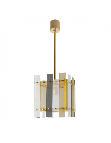 Sospensione di design in vetro di murano multicolor lusso moderno - struttura in oro